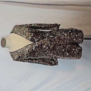 Midnight Doll, 3, sequin romper, bodysuit, gray silver black